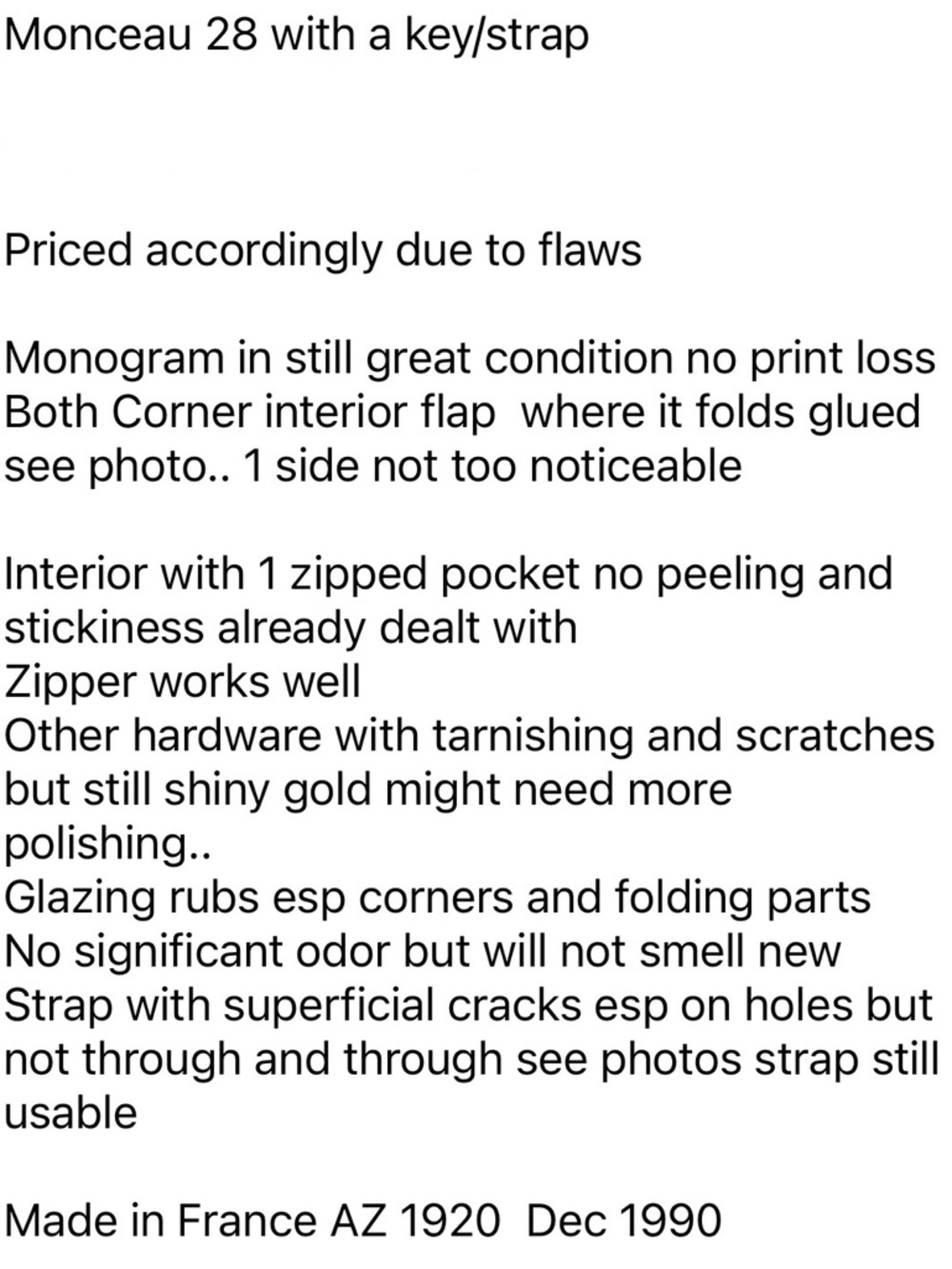 Louis Vuitton Monceau 28 Satchel with Brass color hardware. Great project bag - Picture 3 of 16